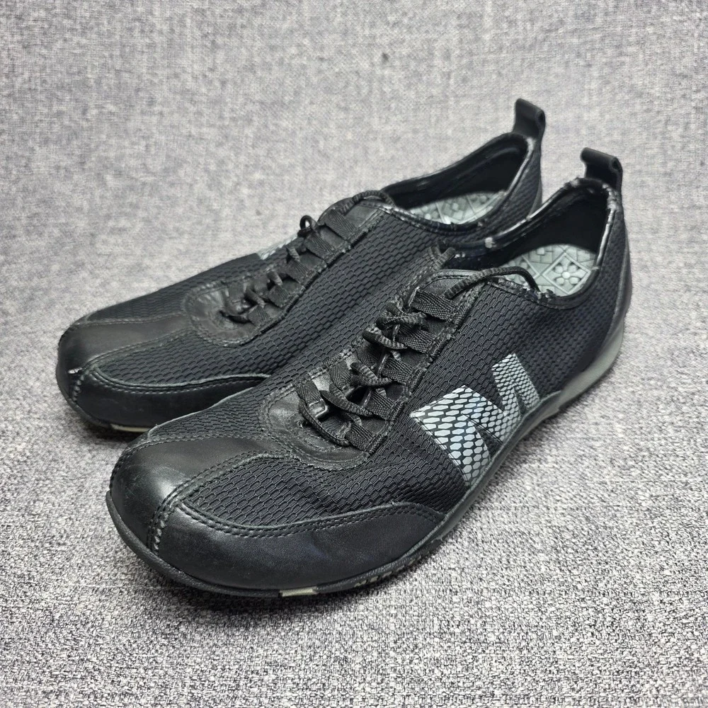 Womens 9 Merrell Samba Black Leather & Mesh Comfort Sneakers Shoes
